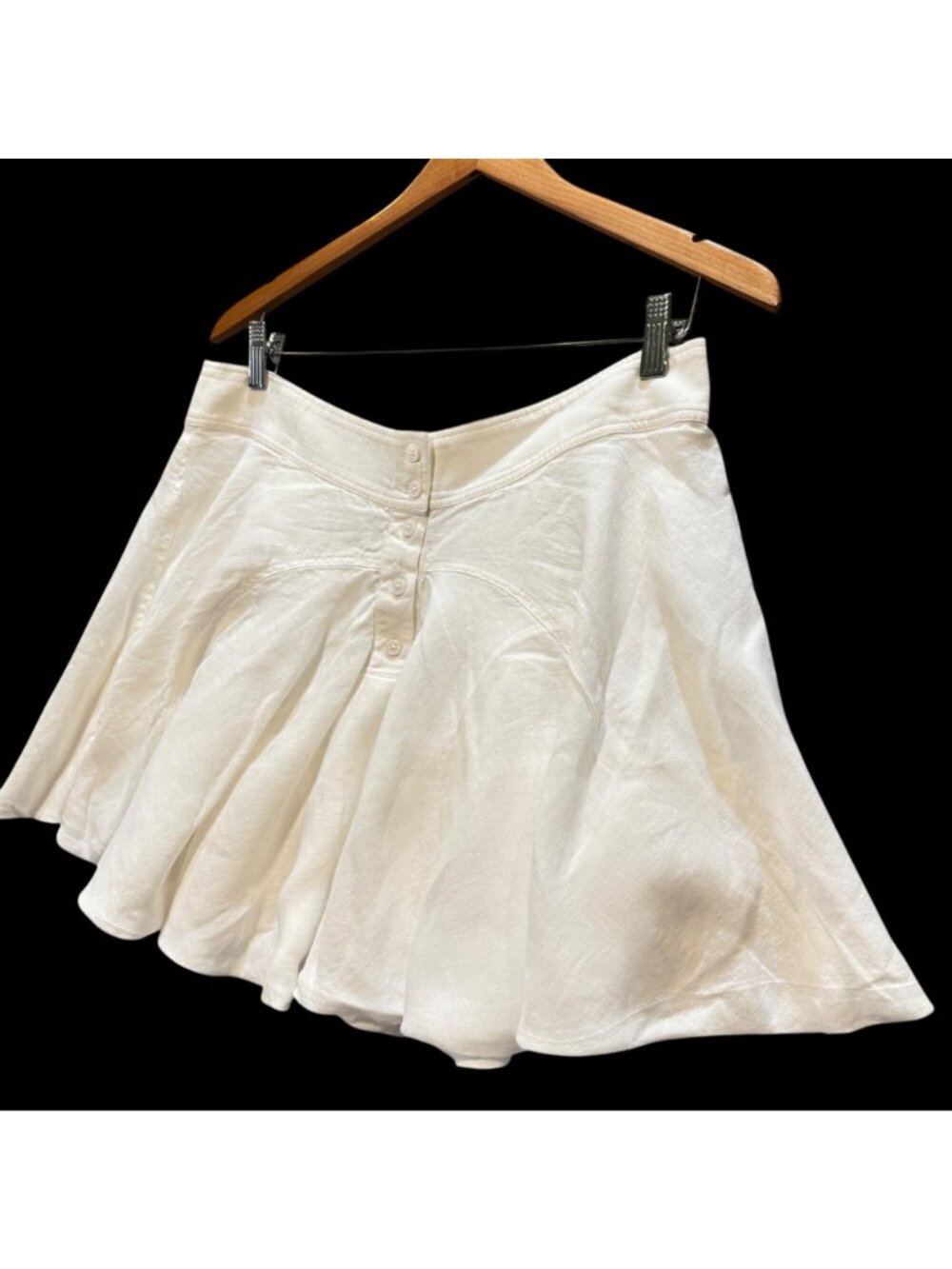 J Crew White Pleated Linen Mini Skirt Size 14 Summer Cottagecore Tennis Clueless - Picture 9 of 10